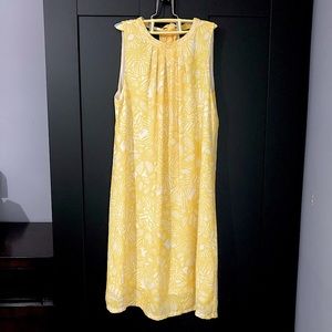H&M Yellow Tropical Print Halter Dress